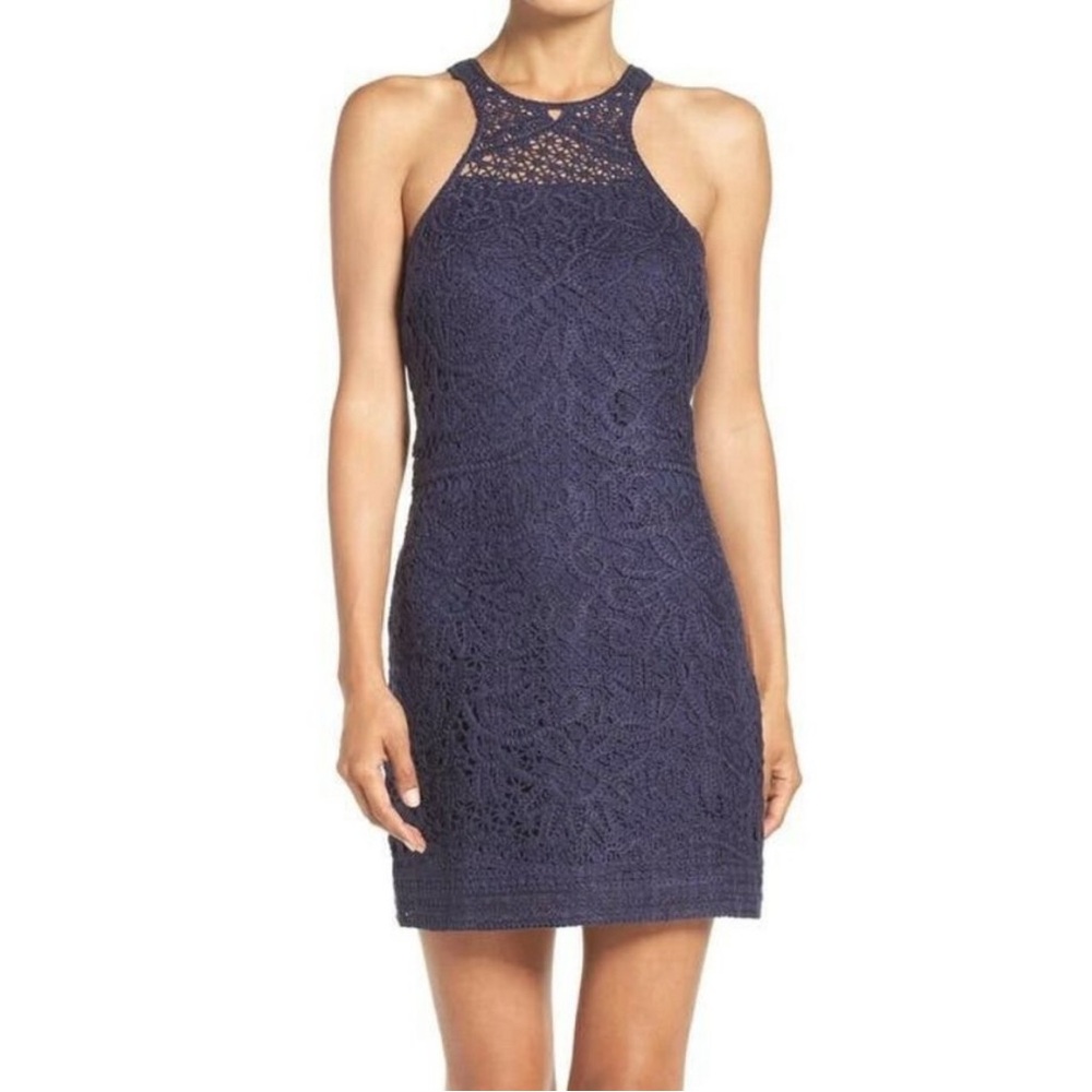 Lilly Pulitzer Jamie Shift Crochet Navy Dress